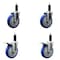 Service Caster 5'' Blue Poly Swivel 1-1/8'' Expanding Stem Caster Set 2 Total Lock Brakes, 4PK SCC-EXTTL20S514-PPUB-BLUE-2-S-2-118 - alternate 1